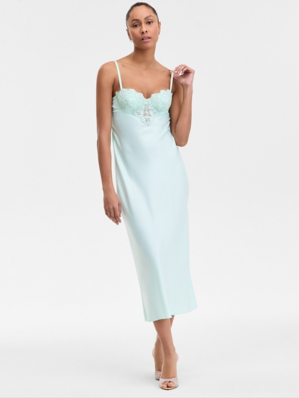 I.N.C. International Concepts Women's Lace Applique Satin Nightgown